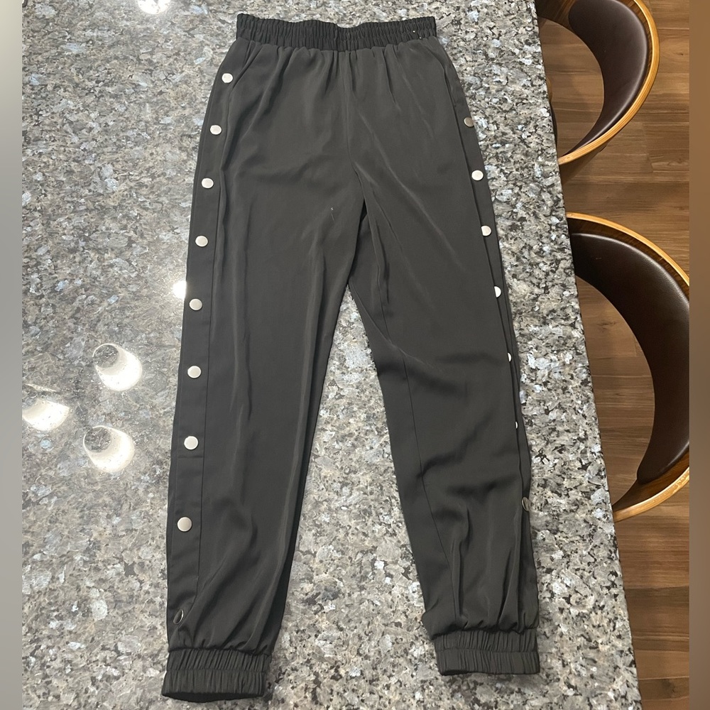 Black snap pants